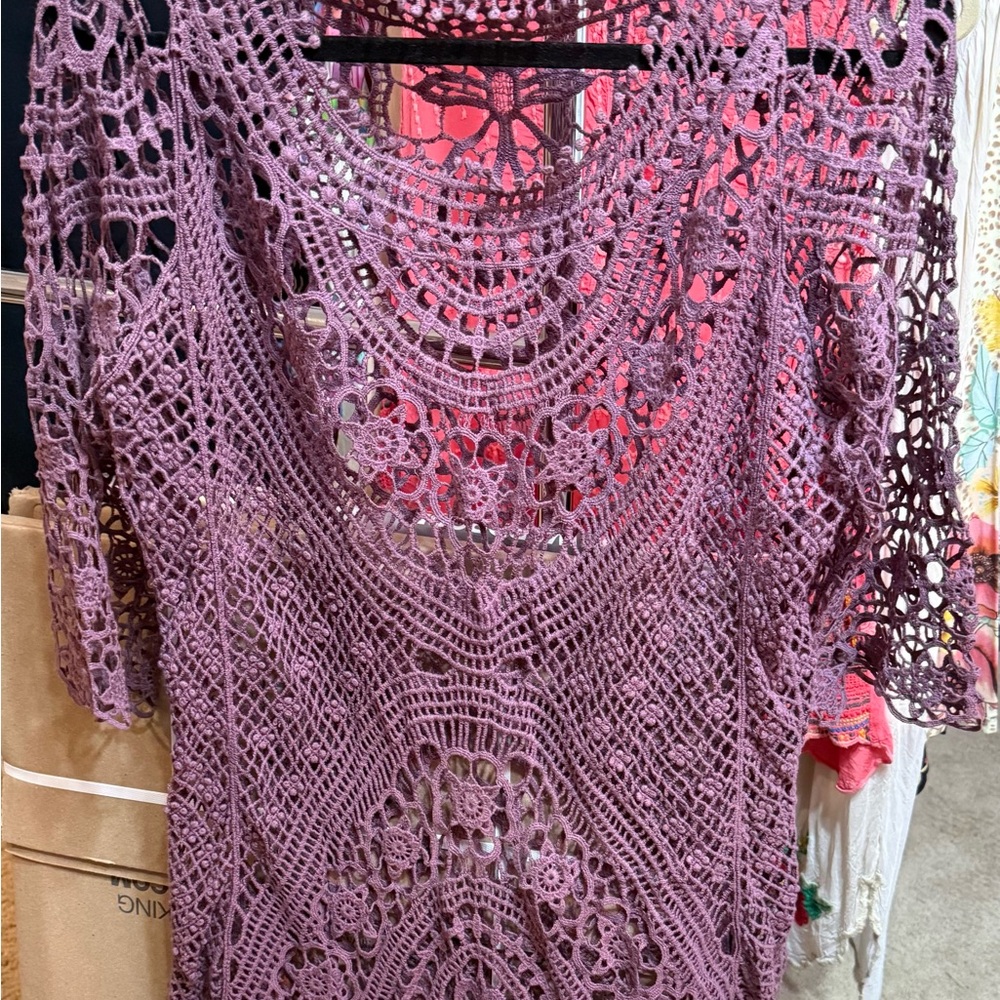 Purple Crochet Tunic